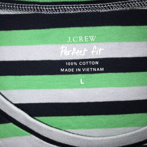 J Crew Perfect Fit Tee in stripe Large - Picture 2 of 2